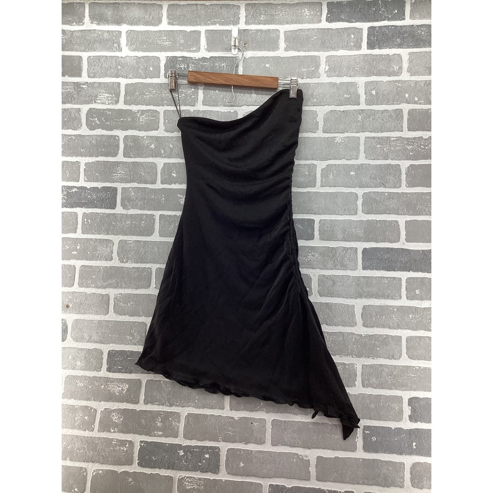 Princess Polly Black Shimmer One Shoulder Ruched Mini Dress T91818U-09-P US 4